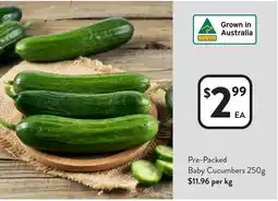 Foodworks Pre-Packed Baby Cucumbers offer