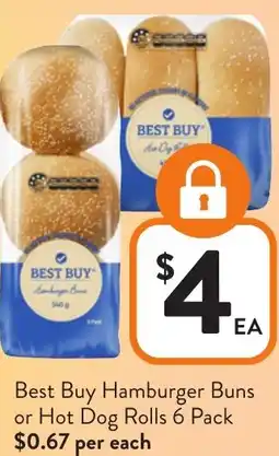 Foodworks Best Buy Hamburger Buns or Hot Dog Rolls offer