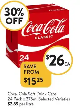 Foodworks Coca-Cola Soft Drink Cans offer