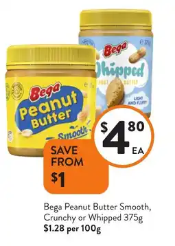 Foodworks Bega Peanut Butter Smooth, Crunchy or Whipped offer