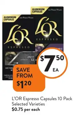 Foodworks L'OR Espresso Capsules offer