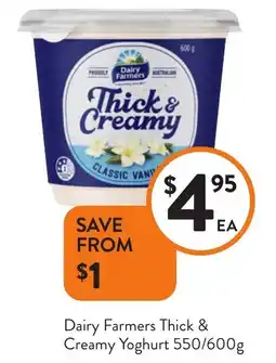 Foodworks Dairy Farmers Thick & Creamy Yoghurt offer
