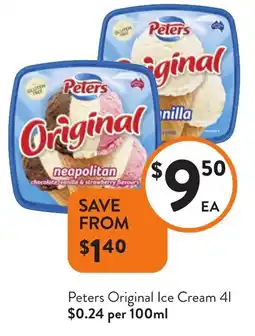 Foodworks Peters Original Ice Cream offer