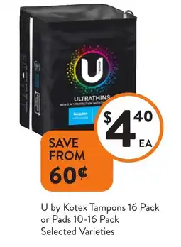 Foodworks U by Kotex Tampons offer