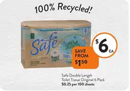 Foodworks Safe Double Length Toilet Tissue Original offer