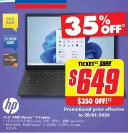 The Good Guys 15.6" AMD Ryzen 5 Laptop offer