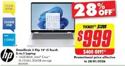 The Good Guys OmniBook 5 Flip 14*15 Touch 2-in-1 Laptop offer