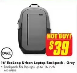 The Good Guys 16" EcoLoop Urban Laptop Backpack - Grey offer