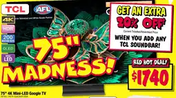 JB Hi-Fi 75" 4K Mini-LED Google TV offer