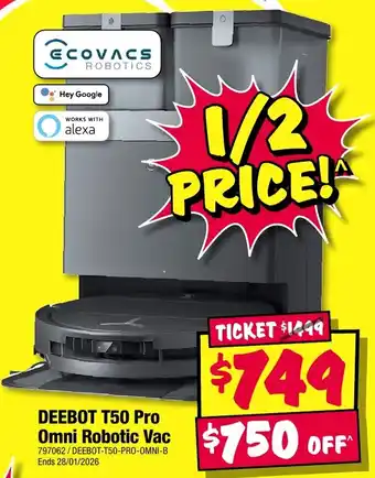 Deebot t50 pro omni robotic vac