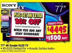 JB Hi-Fi 77" 4K Google OLED TV offer