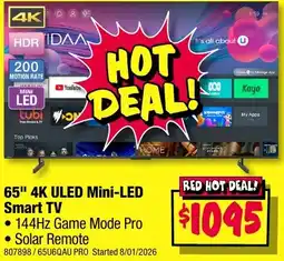JB Hi-Fi 65" 4K ULED Mini-LED Smart TV offer