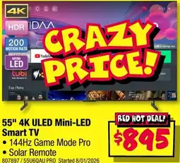 JB Hi-Fi 55" 4K ULED Mini-LED Smart TV offer