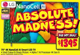 JB Hi-Fi 75" 4K NanoCell Al Smart LED TV offer