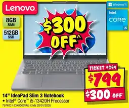 JB Hi-Fi 14" IdeaPad Slim 3 Notebook offer