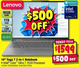 JB Hi-Fi 14" Yoga 7 2-In-1 Notebook offer