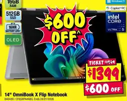 JB Hi-Fi 14" OmniBook X Flip Notebook offer
