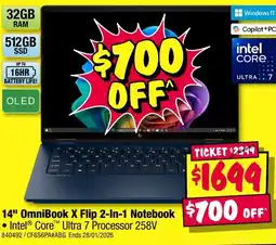 JB Hi-Fi 14" OmniBook X Flip 2-In-1 Notebook offer