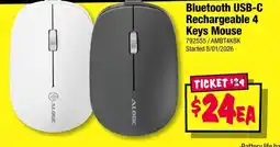 JB Hi-Fi Bluetooth USB-C Rechargeable 4 Keys Mouse offer