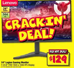 JB Hi-Fi Lenovo 24" legion gaming monitor offer