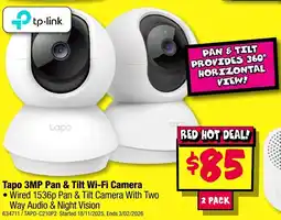JB Hi-Fi Tapo 3mp pan & tilt wi-fi camera offer