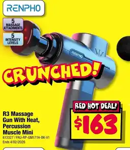 JB Hi-Fi R3 massage gun with heat, percussion muscle mini offer