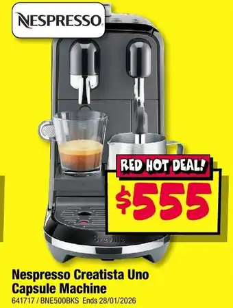 JB Hi-Fi Nespresso creatista uno capsule machine offer