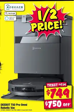 JB Hi-Fi Deebot t50 pro omni robotic vac offer