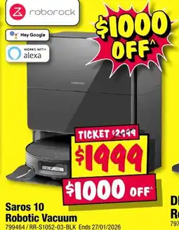 JB Hi-Fi Saros 10 robotic vac offer