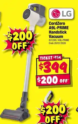 JB Hi-Fi Cordzero a9l-prime handstick vacuum offer