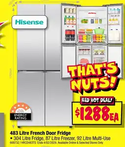 JB Hi-Fi 483 litre french door fridge offer
