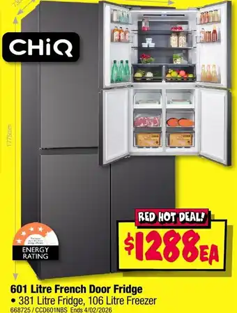 JB Hi-Fi 601 litre french door fridge offer