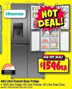 JB Hi-Fi 483 litre french door fridge offer