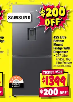 JB Hi-Fi 455 litre bottom mount fridge with offer