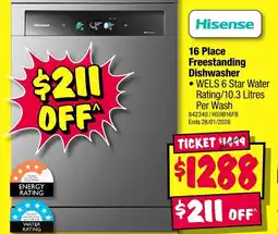 JB Hi-Fi 16 place freestanding dishwasher offer