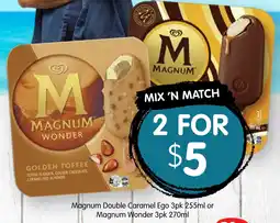 Spudshed Magnum double caramel ego or magnum wonder offer