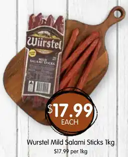 Spudshed Wurstel Mild Salami Sticks offer