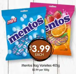 Spudshed Mentos Bag Varieties offer