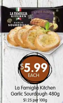 Spudshed La Famiglia Kitchen Garlic Sourdough offer