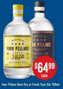 Spudshed Four Pillars Rare Dry or Fresh Yuzu Gin offer