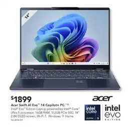 Harvey Norman Acer swift al evo™ 14 copilot+ pc. offer