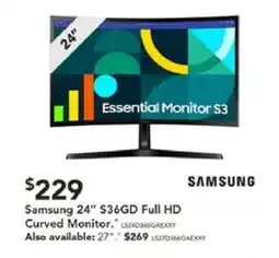 Harvey Norman Samsung 24" s36gd full hd curved monitor offer