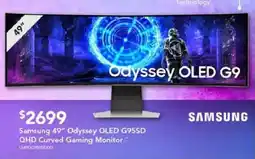 Harvey Norman Samsung 49" odyssey oled g95sd qhd curved gaming monitor offer