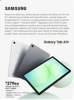 Harvey Norman Galaxy tab a11+ wi-fi 128gb. offer