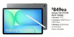 Harvey Norman Galaxy tab s10 fe wi-fi 128gb. offer