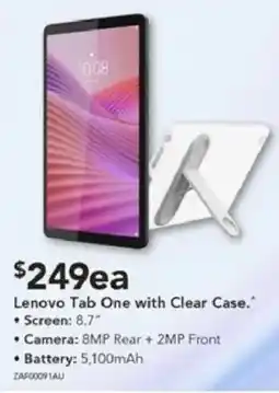 Harvey Norman Lenovo Tab One with Clear Case offer