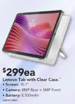 Harvey Norman Lenovo Tab with Clear Case offer