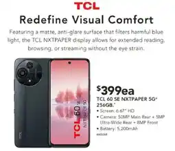 Harvey Norman Tcl 60 se nxtpaper 5g 256gb. offer