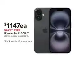 Harvey Norman iPhone 16 128GB. offer