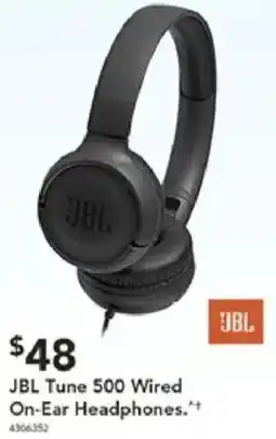Harvey Norman JBL Tune 500 Wired On-Ear Headphones offer